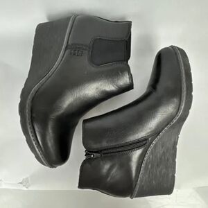 Nwot Black Wedge Ankle Boots